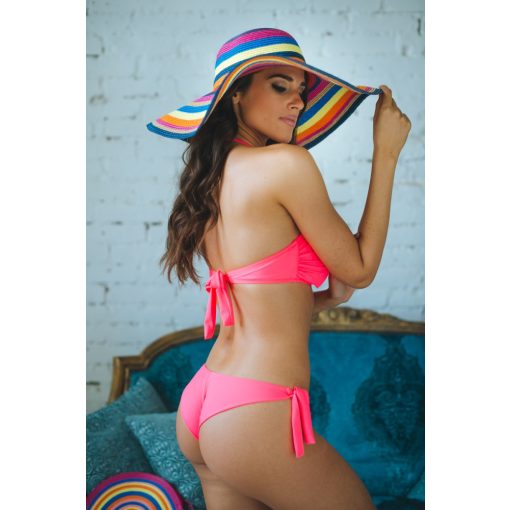 Push-up Mix kétrészes pántnélküli bikini szett pink 