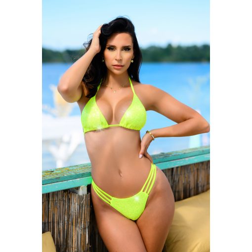 Costa Rica Neon citrom flitteres kétrészes bikini szett