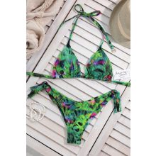 Cocos - Háromszög kétrészes bikini zöld páva mintás