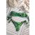   Copacabana - Bandeau pánt nélküli kétrészes bikini - zöld páva mintás